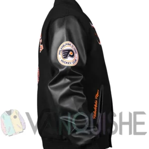 Philadelphia Flyers Black Out Team Logo Varsity Jacket Side
