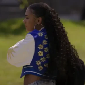 Power Book Ghost Alix Lapri Blue and White Varsity Jacket