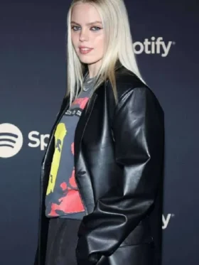 Reneé Rapp Best New Artist Black Leather Coat