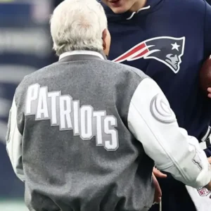 Robert Kraft AFC Divisional Playoff Patriots Jacket back look