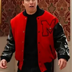 Saturday Night Live S51 Colin Jost Letterman Jacket Front look