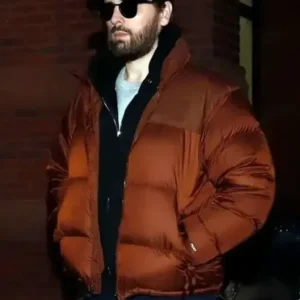 Scott Disick Brown Puffer Jacket Front Look