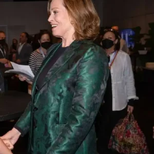 Sigourney Weaver Avatar The Way of Water Green Blazer