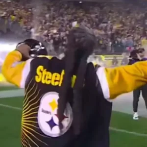 Snoop Dogg Steelers Varsity Jacket Back Look