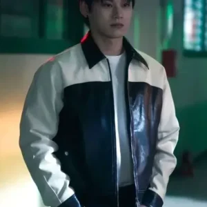 Study Group Cha Woo-min Leather Jacket Front