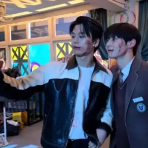 Study Group Cha Woo-min Leather Jacket Front