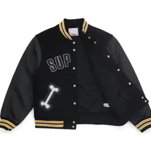 Supreme Bone Varsity Jacket Front Look
