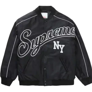 Supreme Contrast Script Varsity Jacket Front