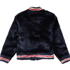 Supreme Faux Fur Varsity Jacket Back