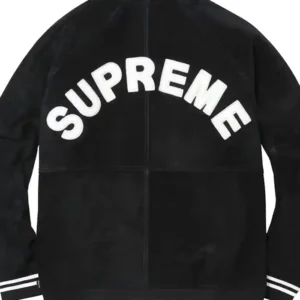 Supreme Suede Varsity Jacket Back Look