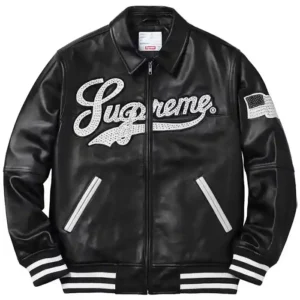 Supreme Uptown Studded Leather Varsity Jacket