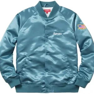 Supreme drops satin varsity jacket with betty boop