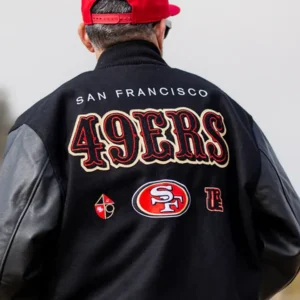 TRUE x Nike x San Francisco 49ers Destroyer Varsity Jacket Back