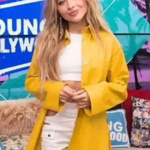 Tall Girl Sabrina Carpenter Yellow Leather Jacket