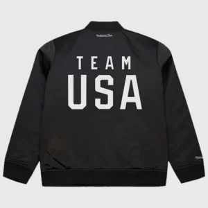 Team USA Coach Snoop Satin Bomber Jacket Back Look