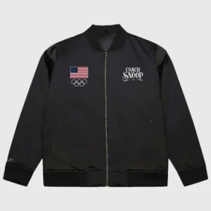Team USA Coach Snoop Satin Bomber Jacket Front Look