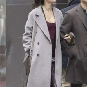 The Copenhagen Test Melissa Barrera Grey Wool Coat