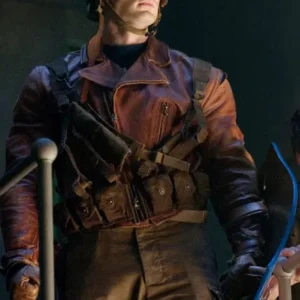 The First Avenger Chris Evans Brown Leather Jacket