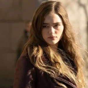 The Internship Lizzy Greene Brown Leather Jacket