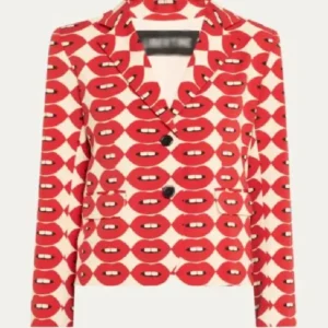 The View Joy Behar Red Lips Print Blazer