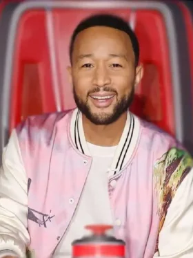 The Voice S25 John Legend Pink Bomber Jacket