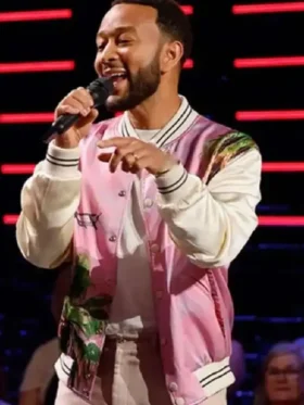 The Voice S25 John Legend Pink Bomber Jacket