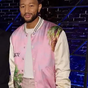 The Voice S25 John Legend Pink Bomber Jacket