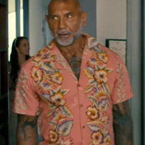The Wrecking Crew Dave Bautista Orange Floral Shirt