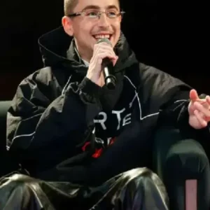 Timothée Chalamet Black Marty Supreme Jacket Front Look