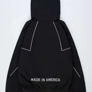 Timothée Chalamet Black Marty Supreme Jacket Back Look