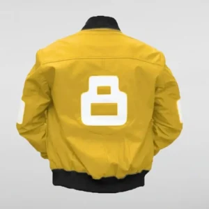 Unisex 8 Ball Yellow Bomber Jacket Back