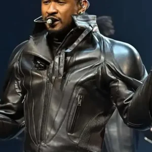 Usher Past Present Future Tour Leather Jacket Front Look