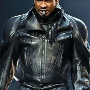 Usher Past Present Future Tour Leather Jacket Front Look