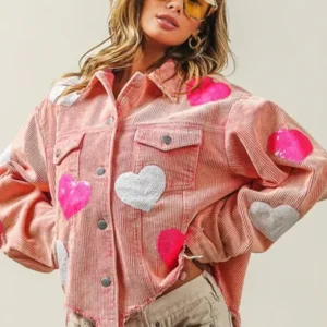 Valentine’s Day Love Sequin Jacket Pink Color