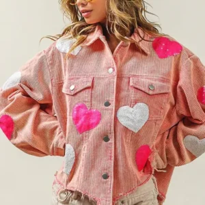 Valentine’s Day Love Sequin Jacket Pink Color