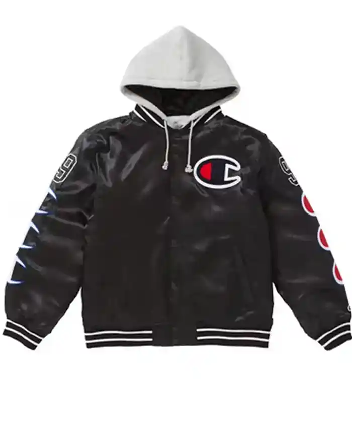 Shop Varsity Supreme Champion Satin Jacket with Hood - Vanquishe
