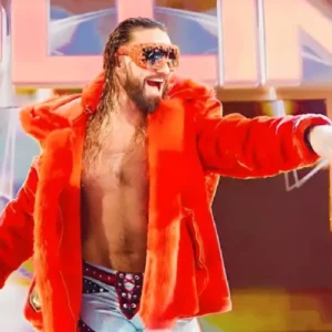 WWE Raw Seth Rollins Red Fur Jacket