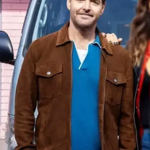 Will Forte Sunny Nights S01 Suede Leather Jacket Front look