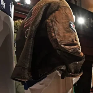 Winter Olympics 2026 Team USA Brown Leather Flight Jacket