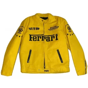 Yellow Leather Ferrari Jacket