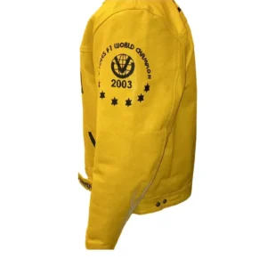 Yellow Leather Ferrari Jacket