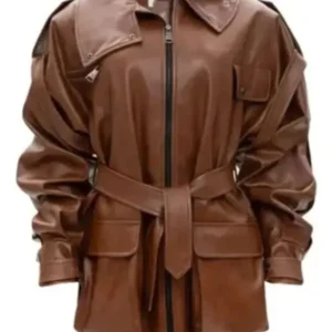 Yvonne Orji Pop The Balloon Live 2025 Brown Leather Jacket Front Look