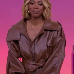 Yvonne Orji Pop The Balloon Live 2025 Brown Leather Jacket Front Look