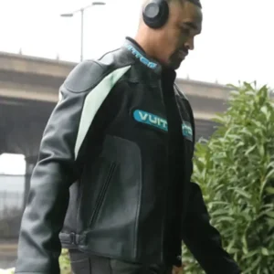 jalen hurts louis vuitton black leather jacket