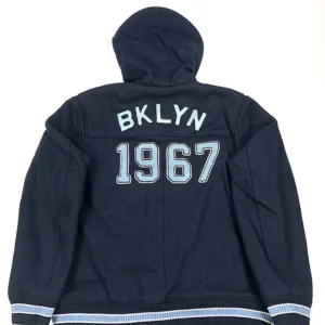 polo ralph lauren navy hooded toggle letterman jacket