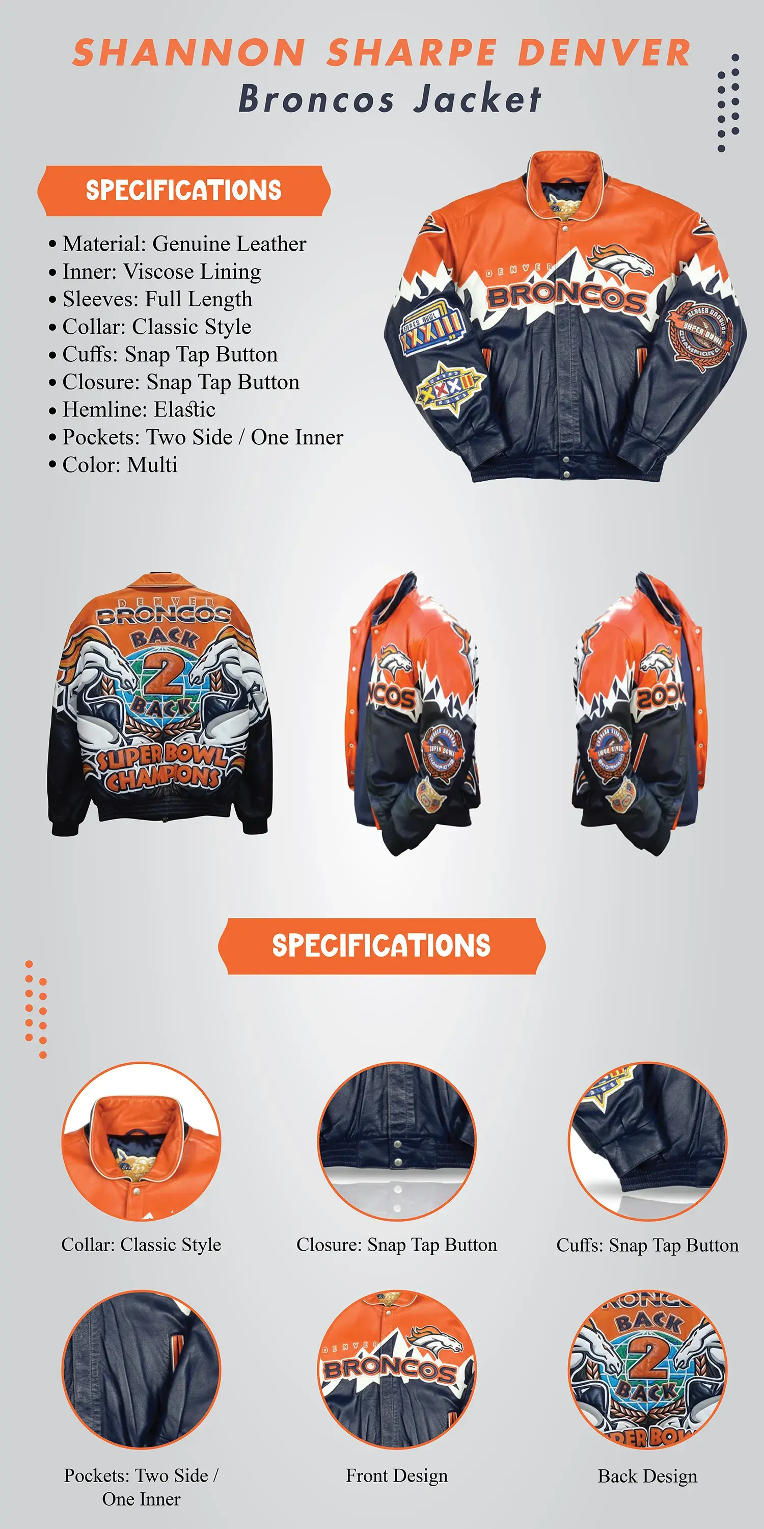 shannon sharpe denver broncos jacket infographic