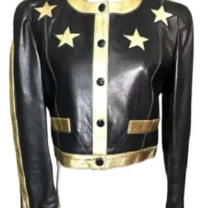 American Idol S24 Miyoko Stars Leather Jacket