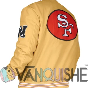 Beulah San Francisco 49ers Gold Varsity Jacket Back Look