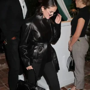 Birthday Party Selena Gomez Black Leather Jacket