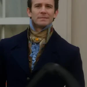 Bridgerton Luke Thompson Navy Blue Coat